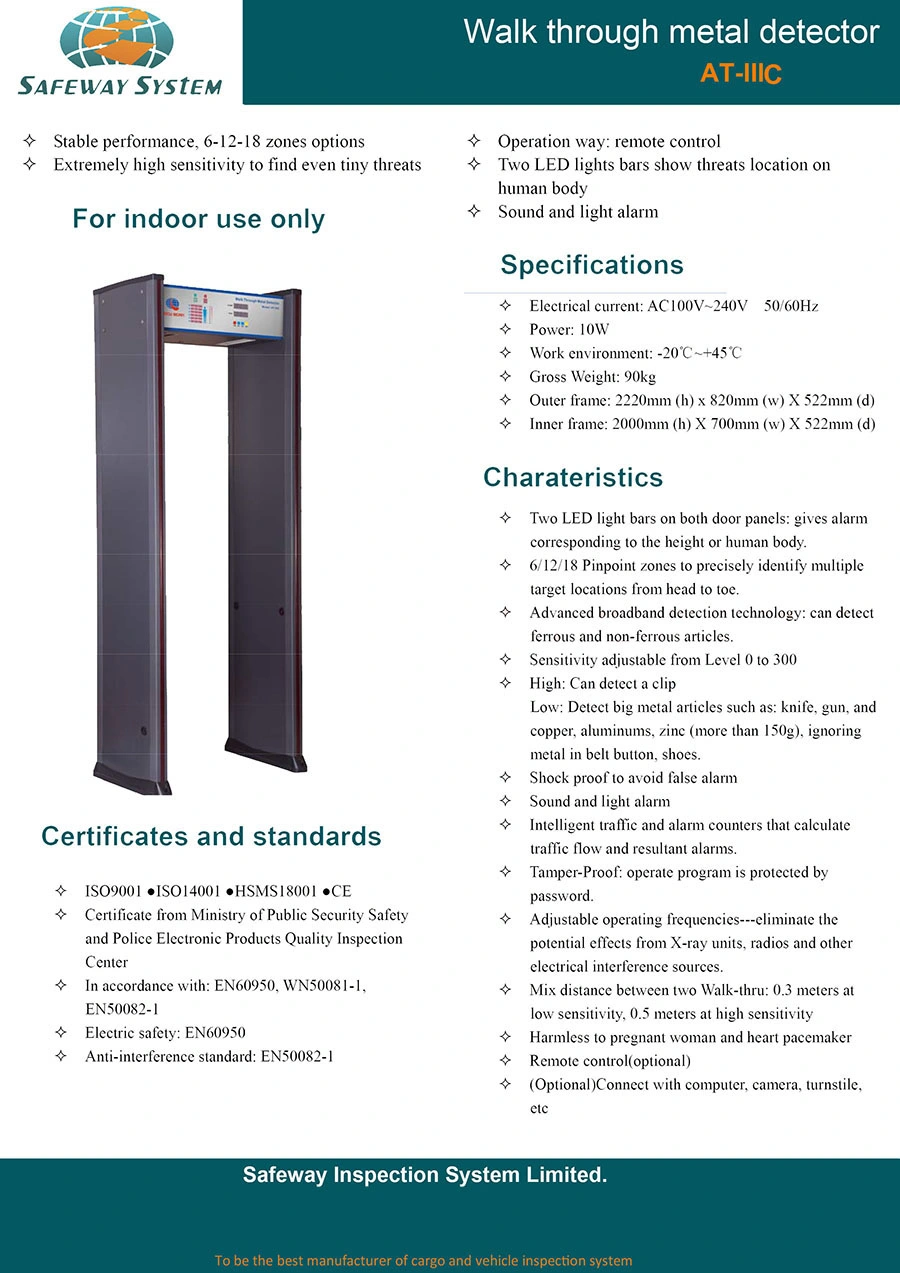 Walk Through Metal Detector, Body Scanner for Checking Phone Gold Metal Detector