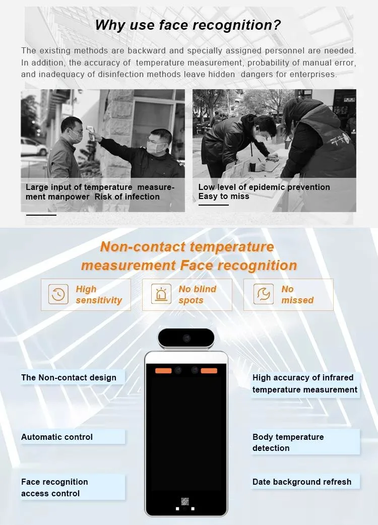 Body Temperature Detector Face Recognition Panel Access Control EU Digital Health Qr Code Reader Hongkong Evt APP Qr Code Thermal Camera Scanner