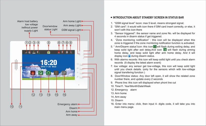 Anti Theft Intrusion Wired Wireless Smart Burglar PSTN WiFi GSM Alarm System for Home Security (ES-X6)