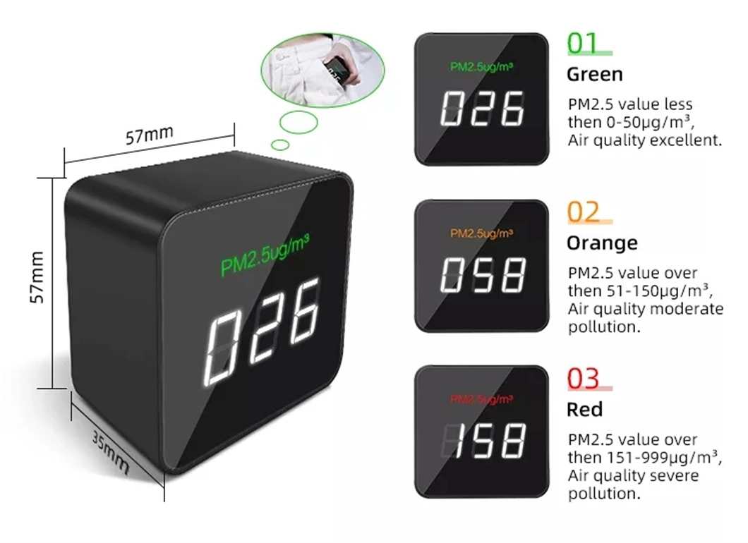 Digital Particulate Matter Sensor Air Quality Monitor Pm2.5 Gas Quality Meter Detector