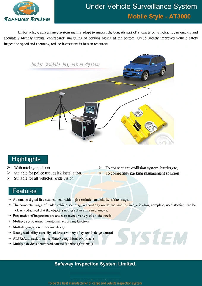 Security Products Mobile X-ray Machine Under Vehicle Inspection System