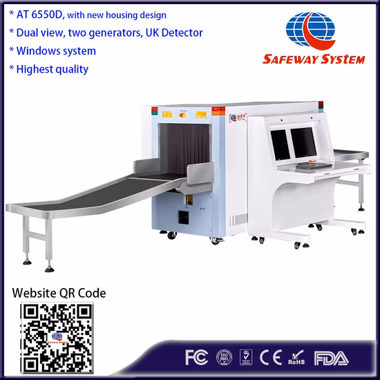 6550d 도매 가격 듀얼 뷰 듀얼 생성기 공항 수하물 및 공공 보안 검색을 위한 수하물 검사용 OEM X-Ray 스캐너